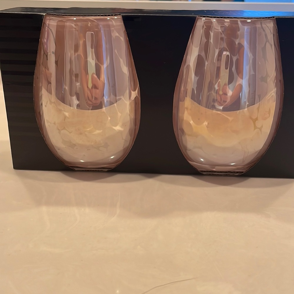 Rachel Roy stemless wine glasses